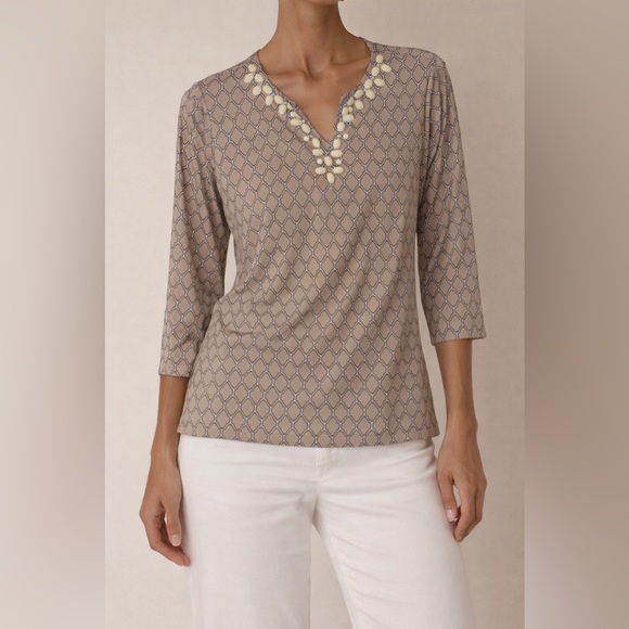 Susan Graver Tops - Susan Graver Blouse 3/4 Sleeve Top S